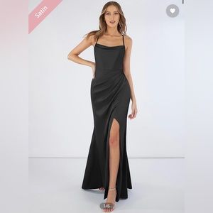 Black Satin Formal Dress